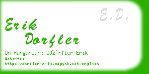 erik dorfler business card